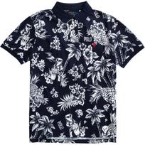 Polo Ralph Lauren Vasariniai Gėlių Pony Logotipo Siuvinėti Medvilniniai Trumpomis Rankovėmis Polo Marškinėliai Vyriški Viršutiniai Drabužiai Tamsiai Mėlyni 710788923-002 S gray