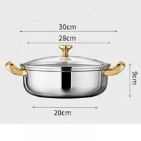 Nerūdijančio plieno keptuvė nelipni sriubos puodas wok su dangčiu namams korėtas indukcinė viryklė dujinė viryklė troškintuvas virtuvės indai 28cm