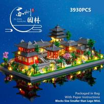 Architecture Micro Building Blocks Model Tower West Lake Trees DIY Diamond Bricks with Light Toys for Kids Adults Gift