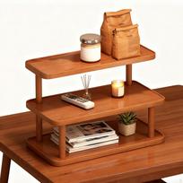 Display Stand Cup Holder 3 Layer Simple Multipurpose Wooden Perfume for Collections Organizer 30cm