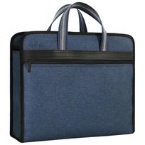Multiple Compartments Document Storage Bag Large Capacity Canvas Briefcase  School/Work Supplies tamsiai mėlyna spalva