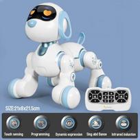 Linksmas nuotolinio valdymo pultas Robotas Elektroninis šuo Kaskadininkas Šuo Balso Komandos Lietimui jautri muzika Daina Robotas Šuo Berniukas Mergaitė Vaikai Išmanusis Ankstyvojo ugdymo žaislas mėlyna