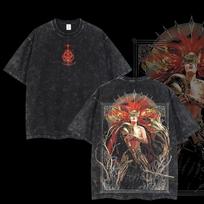 Elden Ring Malenia Miquellos Ašmenys Vintažiniai skalbti Oversized marškinėliai | Unisex Soulsborne Žaidimų Gatvės aprangos T-shirt L