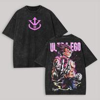 Dragon Ball Z Majin Vegeta Spausdinti Unisex skalbti marškinėliai Vyrams Moterims Oversized Gatvės stiliaus trumparankoviai Laisvalaikio moteriški vyriški drabužiai L