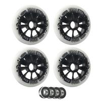 4 komplektai 90/100/110 mm pačiūžų pakeitimo ratai su guoliais Vidaus lauko riedučių ratai 10cm juoda balta spalva