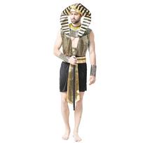 Faraonas Karalius Egipto Vienas dydis tinka visiems Vyrams Suaugusiems Cosplay Kostiumas su Lazda Helovino Rinkinys (OKM) 6 dalių