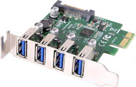 "Cablecc" žemo profilio 4 prievadų PCI-E į USB 3.0 HUB PCI Express išplėtimo kortelės adapteris 5Gbps pagrindinei plokštei