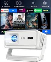 "Xgody A1" išmanusis namų kino projektorius, palaiko 4K 1080P projektorių su "WiFi 6" ir "Bluetooth 5.4", automatiniu fokusavimu ir automatiniu geometrijos korekcija, 180° pasukimu, suderinamas su HDMI / nešiojamuoju kompiuteriu / "Android