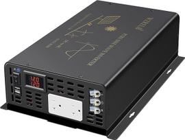 3000W grynos sinusoidės bangos galios keitiklis iš 12V nuolatinės srovės į 120V kintamąją srovę 6000W maksimalios galios Integruotas minkštasis starteris Du kintamosios srovės lizdai Belaidis saulės keitiklis RV sunkvežimiai (U5 sunkvežimiai)