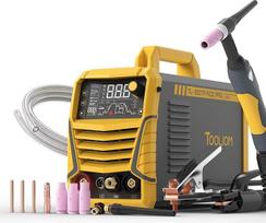TOOLIOM 200A AC/DC TIG suvirinimo aparatas su impulsais, 230V aliuminio suvirinimo aparatas su IGBT inverteriu, didelis LED ekranas, AC TIG/DC TIG/Pulse TIG/Point TIG/Rod Multi-Process suvirinimo aparatas