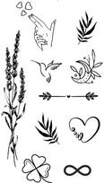 Laikinųjų tatuiruočių rinkinys TATTOOSHKA Gentle mini-tattoos