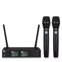 XMIC 2 – Dvigubas belaidis rinkinys: 2 rankiniai mikrofonai + imtuvas, UHF dažnių juosta 518–542 MHz