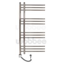 Elektrinis rankšluosčių džiovintuvas WOBBEE GLASTON BRUSHED NICKEL PVD 50x100cm braižyto nikelio spalvos kairinis su tenu su laidu