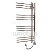 Elektrinis rankšluosčių džiovintuvas WOBBEE GLASTON BRUSHED NICKEL PVD 50x100cm braižyto nikelio spalvos dešininis su tenu su laidu