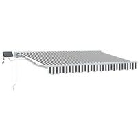 Rankinis markizės rėmas su LED Antracito ir baltos 3,5 x 2,5 m