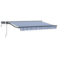 Rankinis markizės rėmas su LED su Mėlyna ir balta 2,5 x 2 m