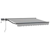 Rankinis markizės rėmas su LED Antracito ir baltos 3,5 x 2 m