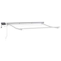 Rankinis markizės rėmas su LED Baltas 3 x 2,5 m Aliuminis
