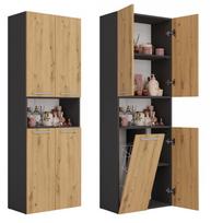 Topeshop NEL 1K DK ANT/ART KP bathroom storage cabinet Graphite, Oak