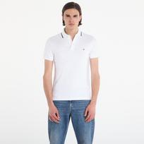 Tommy Hilfiger Liquid Cotton Tipped Slim Polo White - Dydis M (MW0MW43144 YBR Marškinėliai)