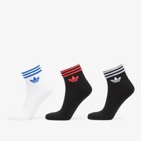 adidas 3-Stripes Ankle Socks 3 Pairs Black/ White/ Lucid Red - Dydis M (KD8258 Kojinės)