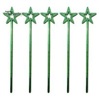 5 vnt Fairy Wand Puikaus darbo žvaigždės formos lazdelės Patvarios aprangos reikmenys festivalio vakarėliui papuošti žalia