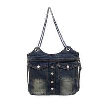 High-end Large-capacity Commuter Casual Tote Bag, Versatile Single-shoulder Underarm Bag džinsinio mėlyna spalva