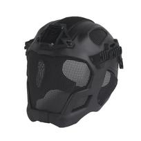 Visapusiškas apsauginis taktinis sportinis šalmas, pilno veido plieninio tinklelio kaukė, Airsoft, medžioklės, šaudymo, lauko jojimo šalmas, galvos apsauga