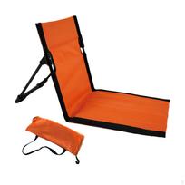 Grindų kėdė su nugaros atrama paplūdimio sėdynių čiužinys, stadiono kėdės stovyklavimui sulankstomas padas 38cmx68cmx40cm oranžinė
