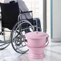 Bedpan Chamber Pot naktinis pisuaras, sutirštintas, nešiojamas tualetinis spjaudytuvas su dangteliu pilka spalva