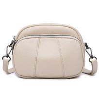 Three-layer Zipper Fashionable Genuine Leather Shoulder Bag, Crossbody Bag, Casual Small Bag juoda