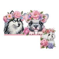 2D Flat Animal Pattern DIY Diamond Painting Ornaments Kit Door Corner Decor Diamond Art Door Frame Decorations for Party Favors