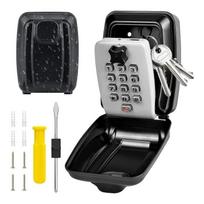 Password Key Lock Box Waterproof Wall Mounted Lock 12 Digit Combination Resettable Large Capacity Home Office Security Lock Box