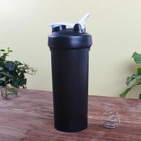 1000ML Plaktuvo puodelis 1L Plaktuvo puodelis Ypač didelis Sportinis vandens puodelis su maišymo kamuoliuku ir rankena 1000ml juoda