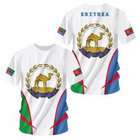 Afrikos šalis Eritrėja Vėliava 3D Spausdinimas Liūtas Spalvinga Retro 3DSpausdinimas VyramsMoterims Vasaros Laisvalaikio Juokingi Trumpomis Rankovėmis Marškinėliai Vaikų Viršutiniai S balta