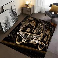 Klasikinis traukinio lokomotyvas 3D HD spausdintas kilimas svetainei, vaikų miegamajam, sofai, prie durų, grindų takelis, neslystantis dekoras Alfombra 40x60cm (16x24in)