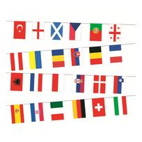 24 Europos Šalių Girliandos Mini Vėliavėlės Nacionalinė Šalies Dekoracija Mokyklos Sporto Šventei XXL įvairiaspalvis