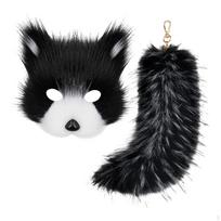 „Therian Cat“ ir „Uodegos katės“ vaidmenų žaidimas „Fancy Dres Cosplay“, skirtas pūkuotoms moterims Black White