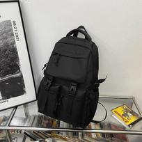 2022 Black School Backpack with Multiple Pockets & Large Capacity for Junior High Students
