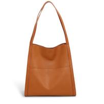 Genuine Leather Women's Bag Large Capacity Tote Bag Simple Commuting Shoulder Bag Fashionable Women's Bag dangaus mėlyna spalva
