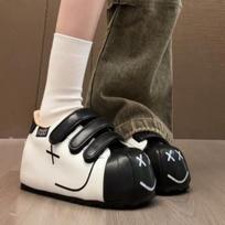 Best-selling Bread Single Shoes, Versatile Velcro Casual Sports Shoes for Women 35 balta