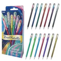 Pentel Rašiklis su rutukiniu galiuku Dual Metallic Original Fantasy Rinkinys 14 Spalvų + K110-D14ST