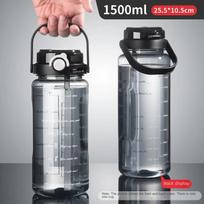 1,5 l sportinis vandens puodelis su šiaudeliais ir rankena, be BPA, nepralaidus, nešiojamas vandens buteliukas, didelės talpos, plastikinis šiaudelio vandens puodelis 1500ml
