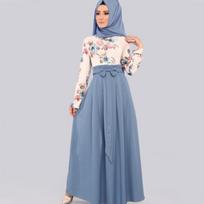 Artimųjų Rytų Ramadano retro stiliaus elegantiška suknelė Abaya Kaftan stiliaus nėrinių ilgomis rankovėmis musulmoniška Dubajaus moteris Elegantiška didelio dydžio Turkija Islamo drabužiai XXXL mėlyna