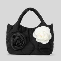 Retro Tote Bag Quilted with Diamond-shaped Flowers Single-shoulder Crossbody Handbag juoda