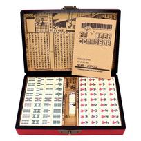 Chinese Numbered Mahjong Set 144 Tiles Mah-Jong Set Portable Chinese Mahjong Toy with Box beige