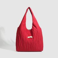 Lazy Tote Bag with Large Capacity Class Commuting Shoulder raudona