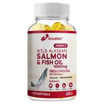 Bcuelov Aliaskos lašišos žuvų taukų minkštos kapsulės Su Omega3 EPA DHA 120 kapsulių