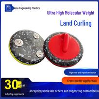 Sausumos kerlingo kamuolio stalo žaidimo simuliacija: Riedanti ledo akmens platforma standartiniam sporto takui curlingui 1.5 kg 190×50 raudona