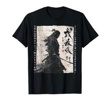Japanese Samurai Fighter Ink Samurai Samurai, Plane, Ukiyo-e Painting, T-shirt juoda